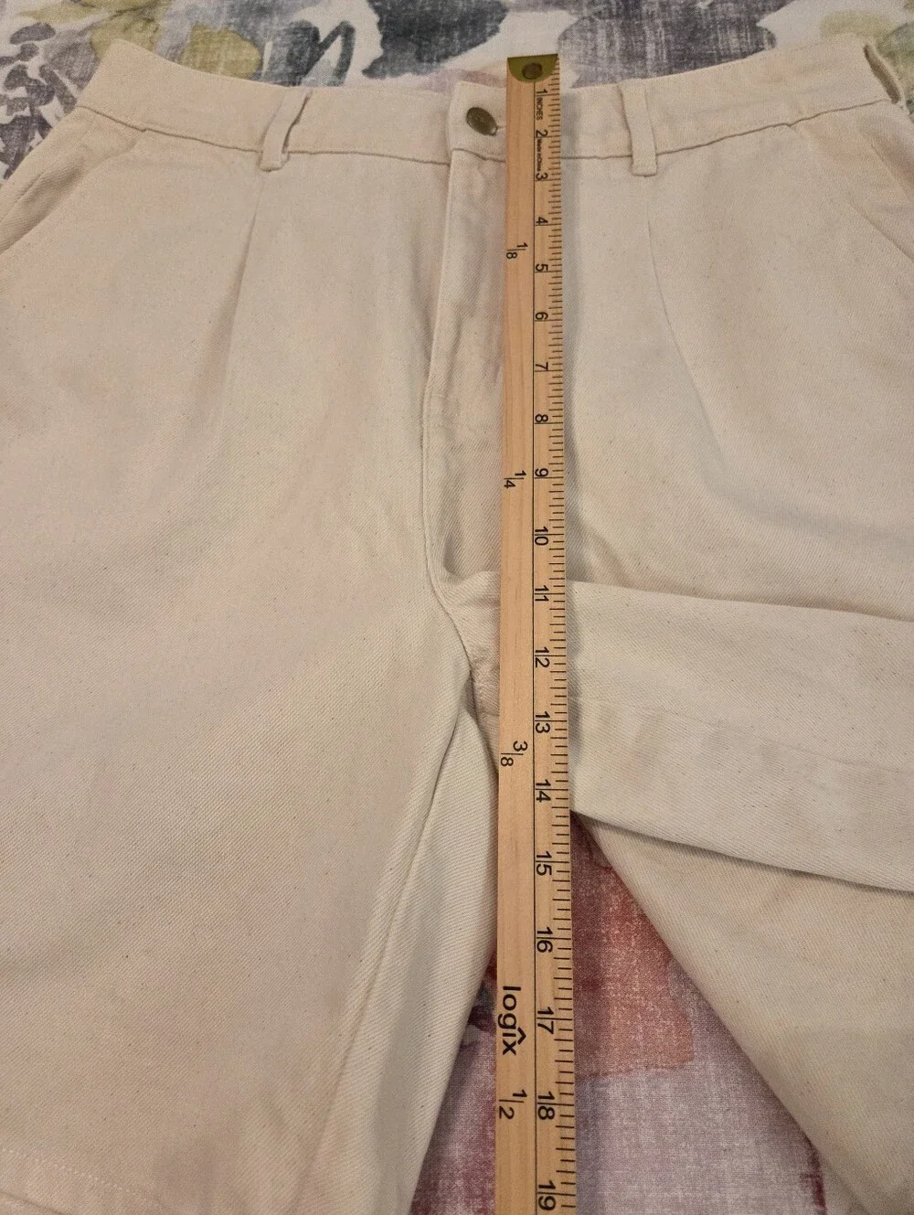 J.CREW Oatmeal Tan Single Pleat Long Pockets Minimalist Denim‎ Shorts Women's 29